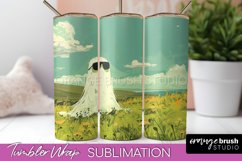 Ghost Tumbler Wrap - Vintage Halloween Tumbler Sublimation Product Image 1