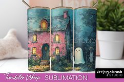 Ghost Tumbler Wrap - Vintage Halloween Tumbler Sublimation Product Image 1