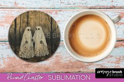 Ghost Coaster - Halloween Round Coaster Sublimation Design Product Image 1