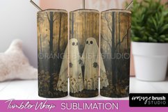 Ghost Tumbler Wrap - Vintage Halloween Tumbler Sublimation Product Image 1