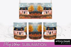 Ghost Mug Wrap - Vintage Halloween Mug Sublimation Design Product Image 1