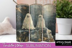 Ghost Tumbler Wrap - Vintage Halloween Tumbler Sublimation Product Image 1