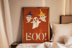 Boo Ghost Halloween Wall Print - Spooky Wall Decor Product Image 2