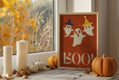 Boo Ghost Halloween Wall Print - Spooky Wall Decor Product Image 1
