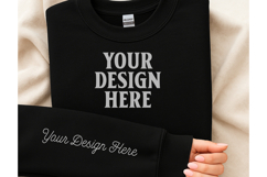 Gildan 18000 Black Sleeve Mockup Product Image 1
