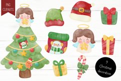 Christmas gnome watercolor kawaii clipart Happy new year Product Image 3
