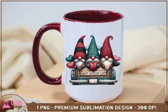 Happy Valentine's Day Gnome vintage truck sublimation png Product Image 4