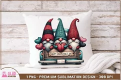 Happy Valentine's Day Gnome vintage truck sublimation png Product Image 2