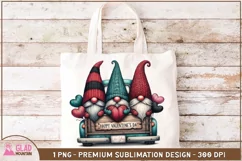 Happy Valentine's Day Gnome vintage truck sublimation png Product Image 3