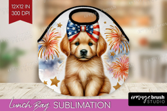 Golden Retriever Dog Lunch Bag Patriotic Dog Lunch Bug PNG Product Image 1