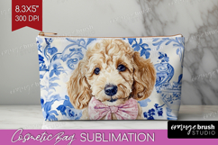Goldendoodle Dog Cosmetic Bag Floral Dog Makeup Bag PNG Product Image 1