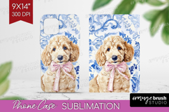Goldendoodle Dog Phone Case PNG Floral Dog Case PNG Product Image 1