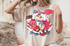 Valentine PNG, Hand Drawn Family Goose Valentine PNG Clipart Product Image 4