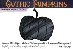 Gothic Pumpkins, 6 Halloween Spooky Cute 300dpi PNG Clip Art Product Image 3