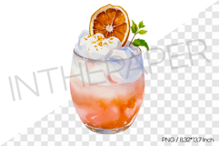 Grapefruit milk foam drink PNG Clipart Watercolor Drink Product Image 1