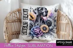 Dog Pillow Cover - Dog Mom Floral Pillow Sublimation Product Image 1