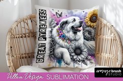 Dog Pillow Cover - Dog Mom Floral Pillow Sublimation Product Image 1