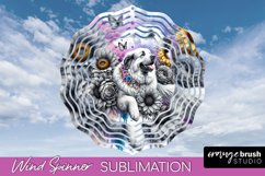 Great Pyrenees Wind Spinner Dog Sublimation Floral PNG Product Image 1