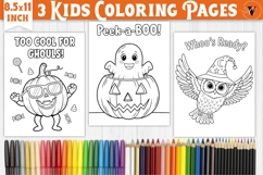 Halloween Kids Coloring Pages Bundle | Coloring book Product Image 13