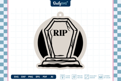 Halloween Tombstone Earrings Laser Cut SVG Product Image 3