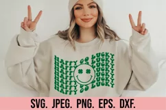 Happy Go Lucky Retro SVG - St Patricks Day SVG - Lucky SVG Product Image 1