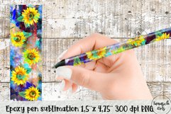 watercolor sunflowers epoxy pen wrap sublimation bundle Product Image 4