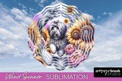 Havanese Wind Spinner Dog Sublimation Floral PNG Product Image 1