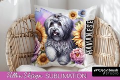 Dog Pillow Cover - Dog Mom Floral Pillow Sublimation Product Image 1