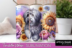 Havanese Tumbler Wrap Dog Sublimation Floral PNG Product Image 1