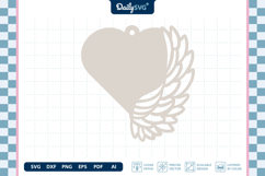 Angel Wing Heart Earrings Laser Cut SVG Product Image 3