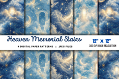 Heaven Memorial Stairs Angels Background JPG Product Image 1