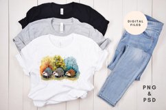 Hedgehog Family Watercolor Sublimation design Product Image 1