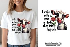 Funny Cow Sublimation, I wake up with a good attitude then i Product Image 1