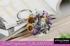 Ibizan Hound Keychain Dog Sublimation Floral PNG Product Image 1