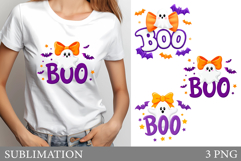 Cute Ghost Sublimation. Cute Ghost T-Shirt Design Product Image 1