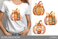 Pumpkin T-Shirt Design. Pumpkin Sublimation Product Image 1