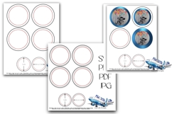 Complete set Button Template Print &amp; Cut Ready 9 sizes Product Image 5