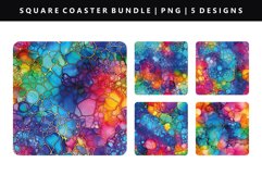 Alcohol Ink Square Coaster Design | Square Coaster PNG Product Image 1