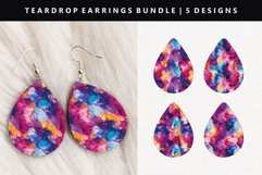 Alcohol Ink Teardrop Earring Sublimation PNG Design Product Image 1