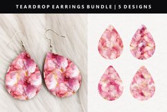 Alcohol Ink Teardrop Earring Sublimation PNG Design Product Image 1