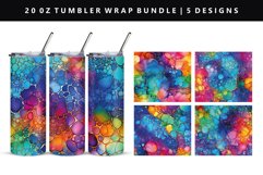 Alcohol Ink 20oz Tumbler Wrap | Sublimation PNG Design Product Image 1