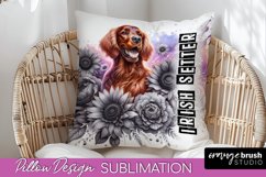 Dog Pillow Cover - Dog Mom Floral Pillow Sublimation Product Image 1