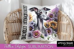 Dog Pillow Cover - Dog Mom Floral Pillow Sublimation Product Image 1