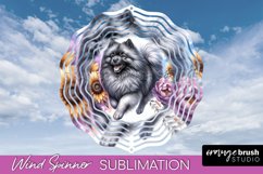 Keeshond Wind Spinner Dog Sublimation Floral PNG Product Image 1