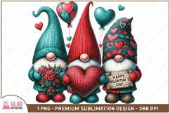 Happy Valentine's Day Gnomes, Valentine gnome sublimation Product Image 1