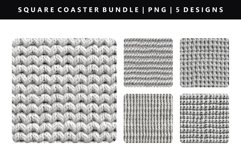 Knitted Square Coaster Design | Square Coaster PNG Product Image 1