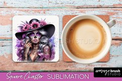 Catrina Coaster - Halloween Square Coaster, Day of the Dead Product Image 1