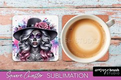 Catrina Coaster - Halloween Square Coaster, Day of the Dead Product Image 1