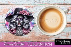 Catrina Coaster - Halloween Round Coaster, Day of the Dead Product Image 1
