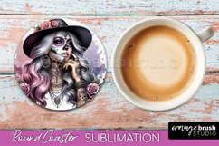 Catrina Coaster - Halloween Round Coaster, Day of the Dead Product Image 1